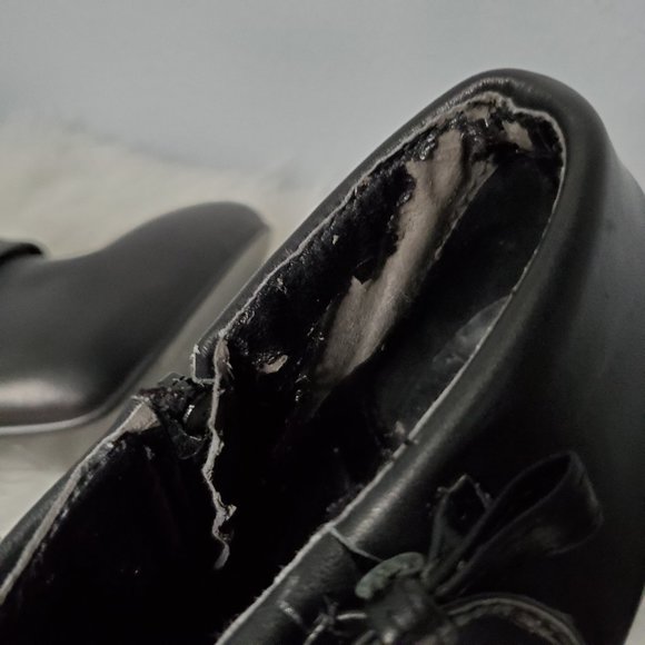 ECLIX Black Leather Heeled Bootie with Bow, 8.5 - Picture 9 of 9